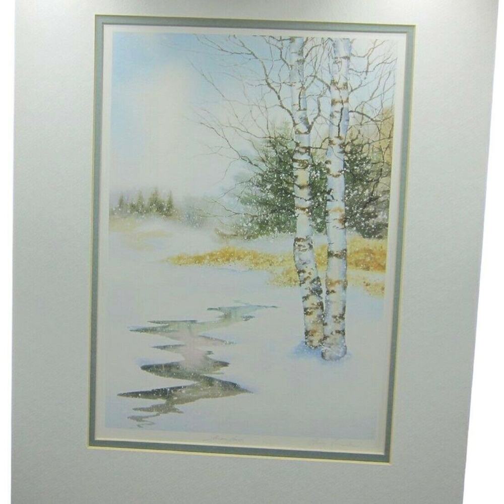 Owen Wexler Lithograph Signed Winter View Snowfall Landscape Unframed Decorative